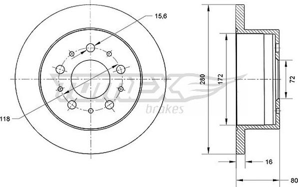 TOMEX brakes TX 70-61 - Stabdžių diskas autoreka.lt