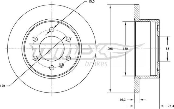 TOMEX brakes TX 71-60 - Stabdžių diskas autoreka.lt