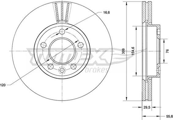 TOMEX brakes TX 71-04 - Stabdžių diskas autoreka.lt