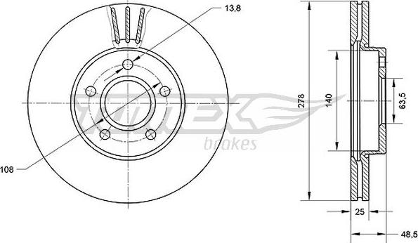 TOMEX brakes TX 71-11 - Stabdžių diskas autoreka.lt