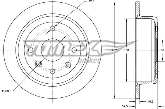 TOMEX brakes TX 71-36 - Stabdžių diskas autoreka.lt