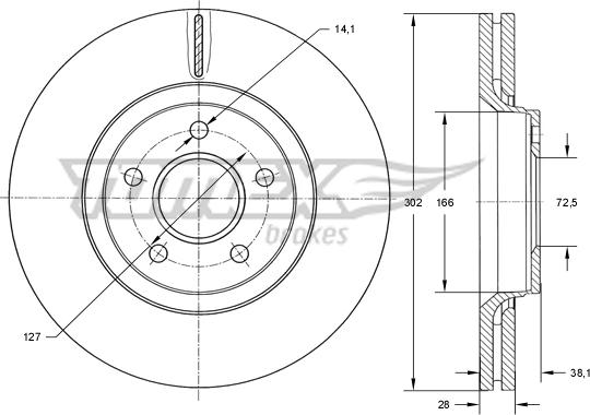 TOMEX brakes TX 73-77 - Stabdžių diskas autoreka.lt