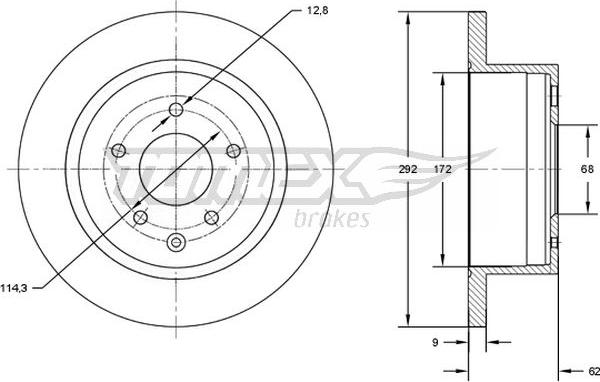 TOMEX brakes TX 72-89 - Stabdžių diskas autoreka.lt