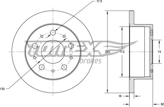 TOMEX brakes TX 72-35 - Stabdžių diskas autoreka.lt