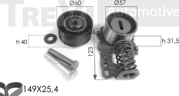 Trevi Automotive KD1022 - Paskirstymo diržo komplektas autoreka.lt