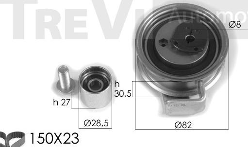 Trevi Automotive KD1327 - Paskirstymo diržo komplektas autoreka.lt