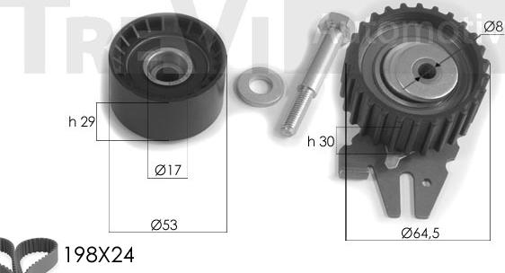 Trevi Automotive KD1252 - Paskirstymo diržo komplektas autoreka.lt