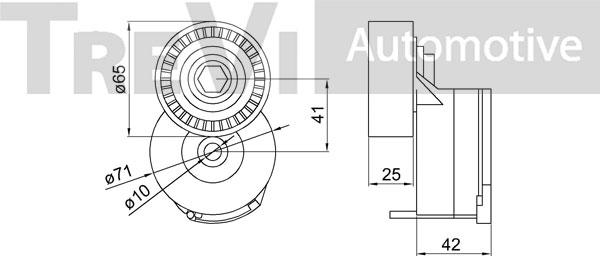 Trevi Automotive TA2157 - Diržo įtempiklis, V formos rumbuotas diržas autoreka.lt