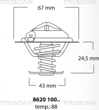 Triscan 8620 10088 - Termostatas, aušinimo skystis autoreka.lt