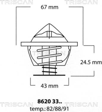 Triscan 8620 3382 - Termostatas, aušinimo skystis autoreka.lt