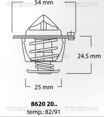 Triscan 8620 2082 - Termostatas, aušinimo skystis autoreka.lt