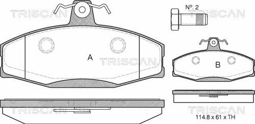 Triscan 8110 29007 - Stabdžių trinkelių rinkinys, diskinis stabdys autoreka.lt