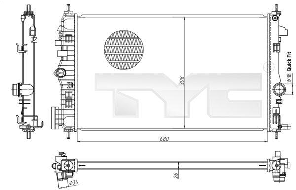 TYC 725-0047 - Radiatorius, variklio aušinimas autoreka.lt