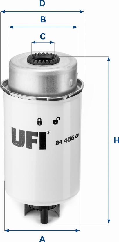 UFI 24.456.00 - Kuro filtras autoreka.lt