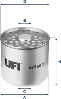 UFI 24.360.00 - Kuro filtras autoreka.lt