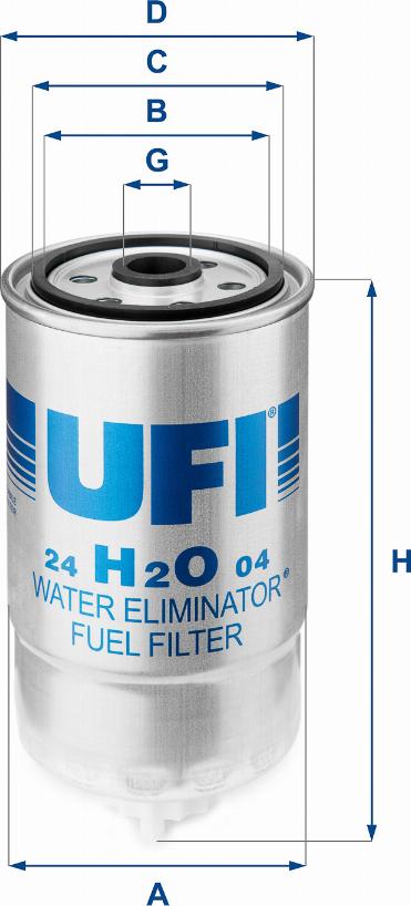 UFI 24.H2O.04 - Kuro filtras autoreka.lt