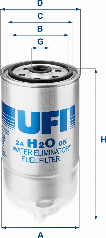 UFI 24.H2O.05 - Kuro filtras autoreka.lt