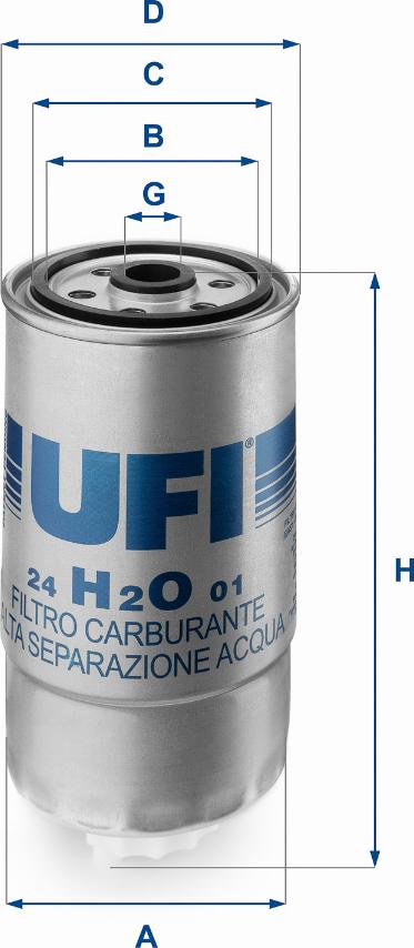 UFI 24.H2O.01 - Kuro filtras autoreka.lt