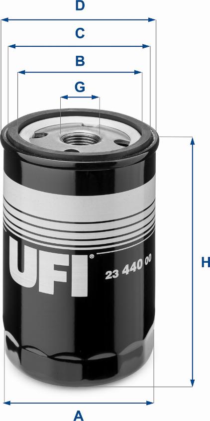 UFI 23.440.00 - Alyvos filtras autoreka.lt