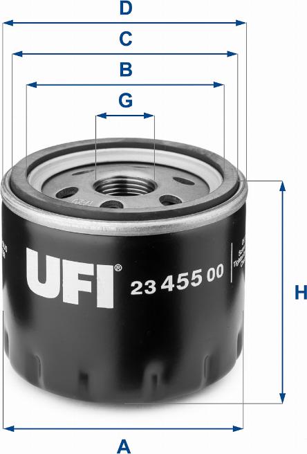 UFI 23.455.00 - Alyvos filtras autoreka.lt