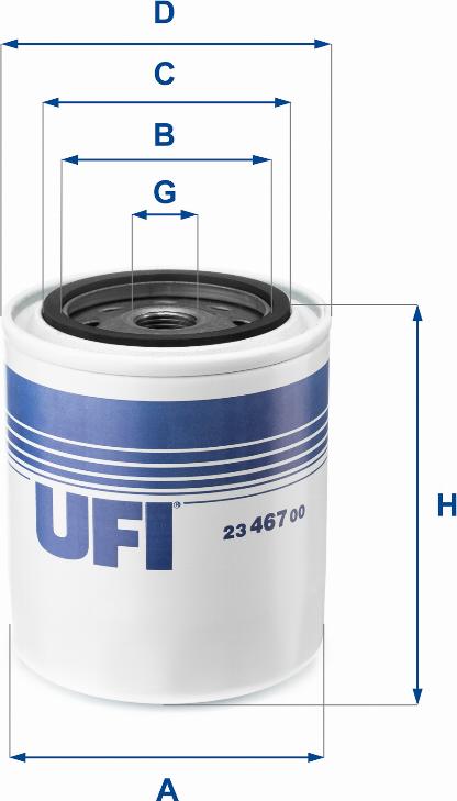 UFI 23.467.00 - Alyvos filtras autoreka.lt