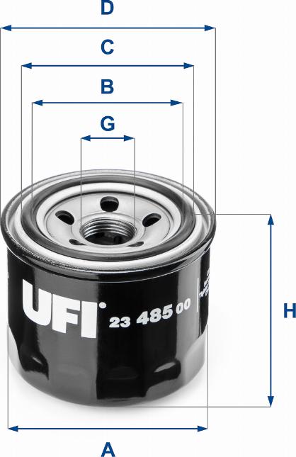 UFI 23.485.00 - Alyvos filtras autoreka.lt