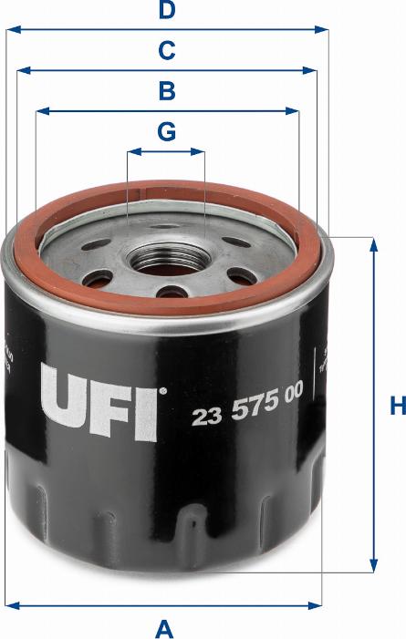 UFI 23.575.00 - Alyvos filtras autoreka.lt