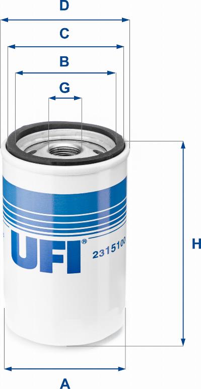 UFI 23.151.00 - Alyvos filtras autoreka.lt