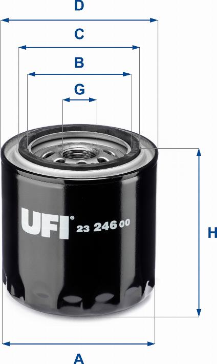 UFI 23.246.00 - Alyvos filtras autoreka.lt