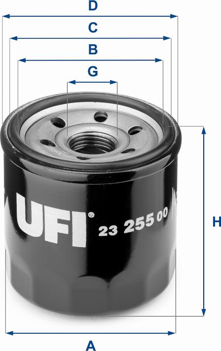 UFI 23.255.00 - Alyvos filtras autoreka.lt