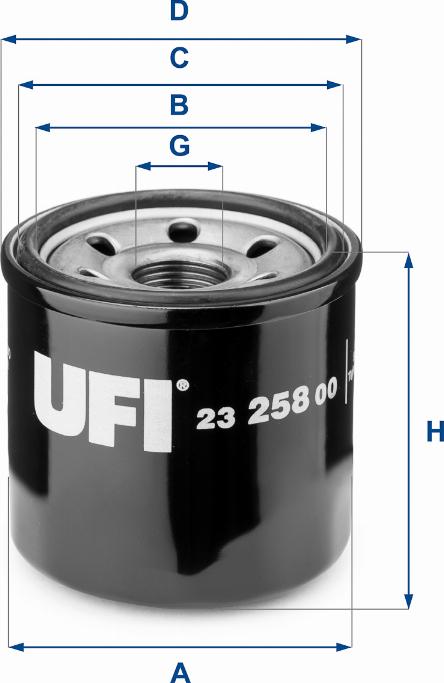 UFI 23.258.00 - Alyvos filtras autoreka.lt