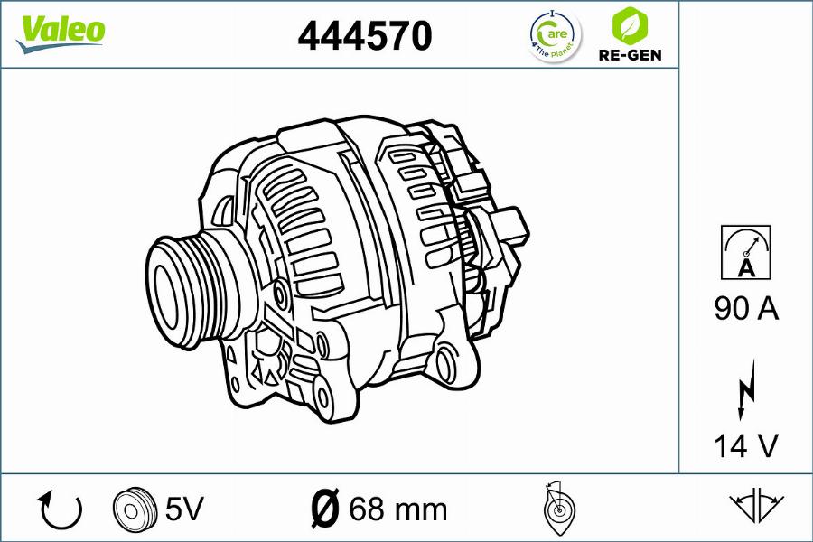 Valeo 444570 - Kintamosios srovės generatorius autoreka.lt