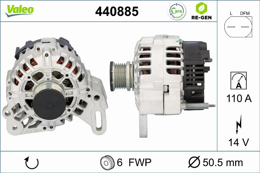 Valeo 440885 - Kintamosios srovės generatorius autoreka.lt