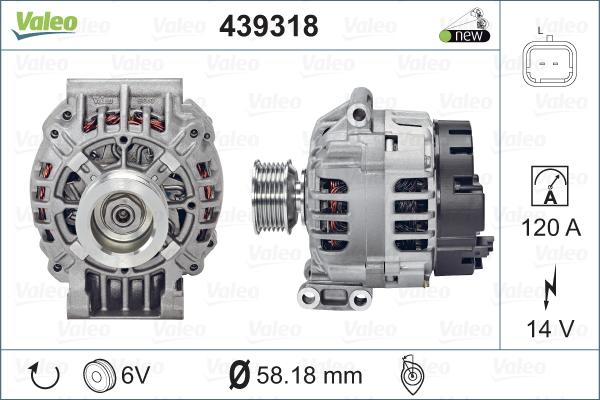 Valeo 439318 - Kintamosios srovės generatorius autoreka.lt