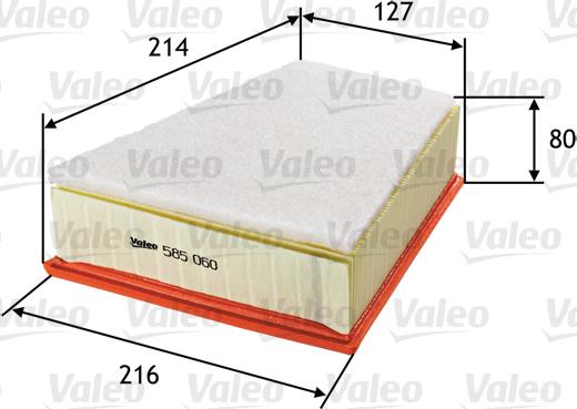 Valeo 585060 - Oro filtras autoreka.lt