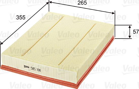 Valeo 585198 - Oro filtras autoreka.lt