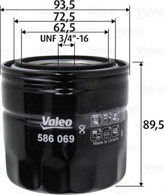 Valeo 586069 - Alyvos filtras autoreka.lt