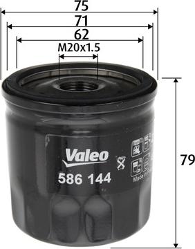 Valeo 586144 - Alyvos filtras autoreka.lt