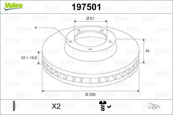 Valeo 197501 - Stabdžių diskas autoreka.lt