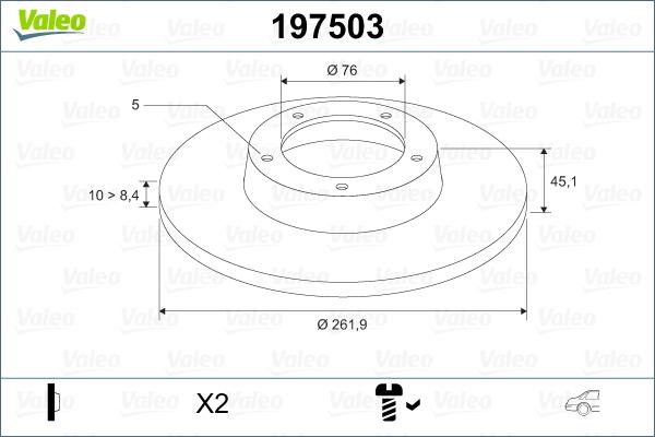 Valeo 197503 - Stabdžių diskas autoreka.lt