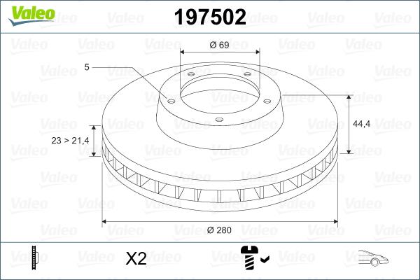 Valeo 197502 - Stabdžių diskas autoreka.lt