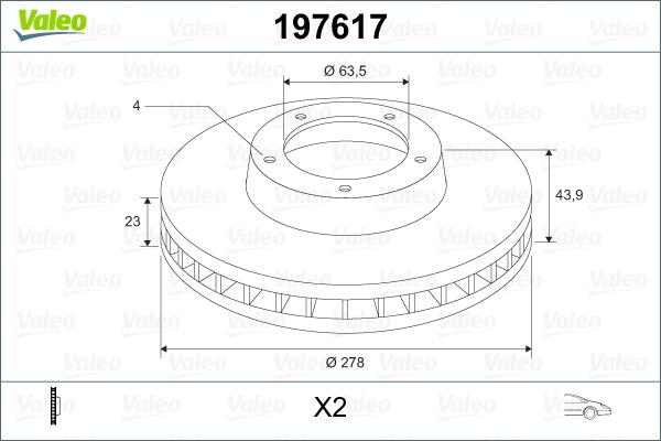Valeo 197617 - Stabdžių diskas autoreka.lt