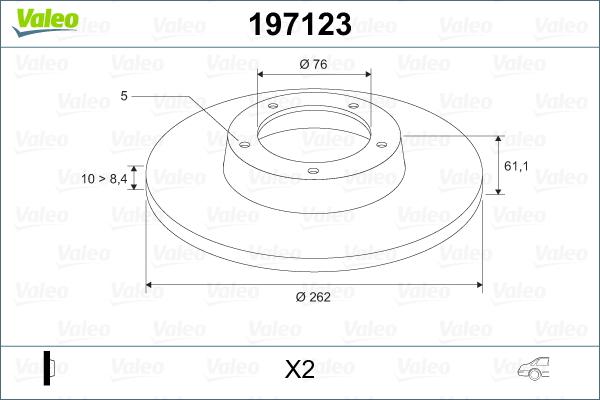 Valeo 197123 - Stabdžių diskas autoreka.lt