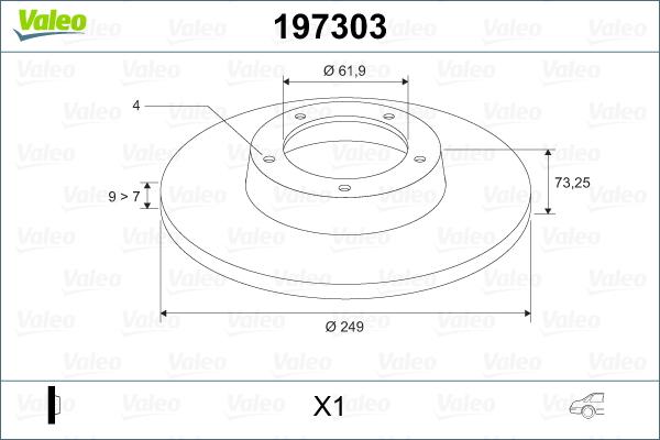Valeo 197303 - Stabdžių diskas autoreka.lt