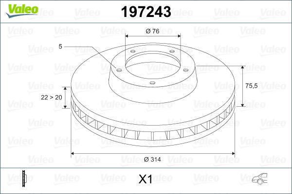 Valeo 197243 - Stabdžių diskas autoreka.lt