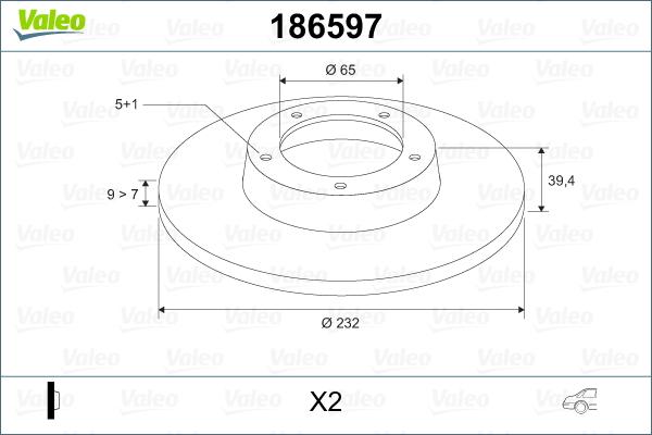 Valeo 186597 - Stabdžių diskas autoreka.lt