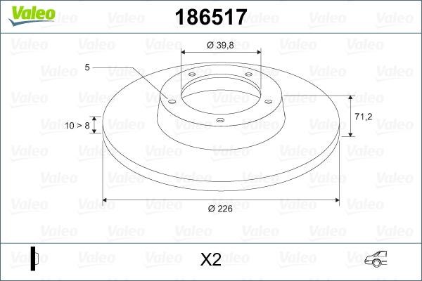 Valeo 186517 - Stabdžių diskas autoreka.lt