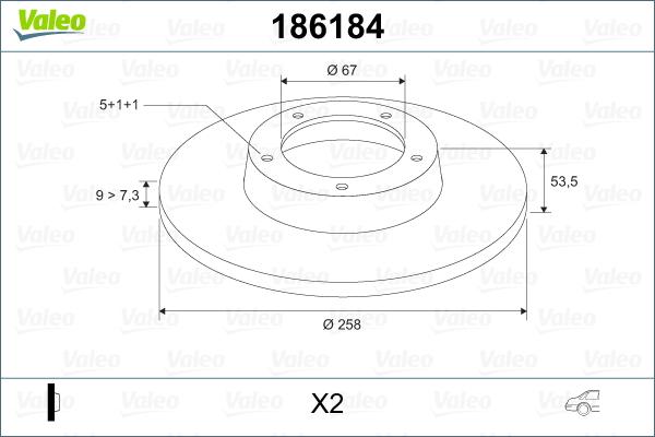 Valeo 186184 - Stabdžių diskas autoreka.lt