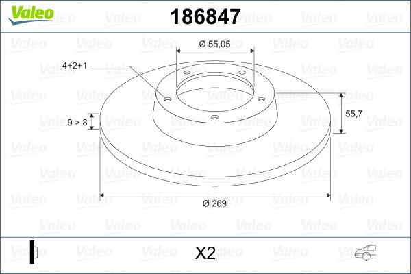 Valeo 186847 - Stabdžių diskas autoreka.lt