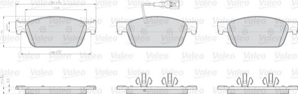 Valeo 872623 - Stabdžių trinkelių rinkinys, diskinis stabdys autoreka.lt